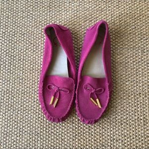 EUC Pink Suede Driving Moccasins